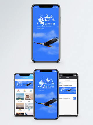 老鹰鹰击长空手机海报配图模板