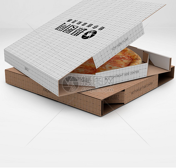 披萨盒包装样机图片