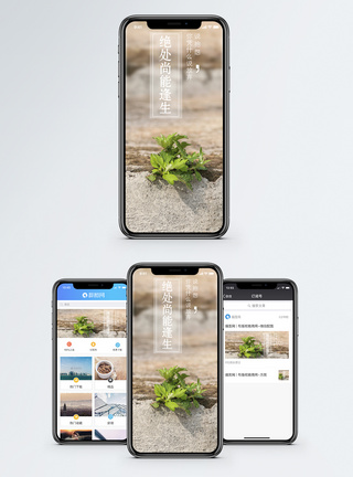 勇敢坚强绝处逢生手机海报配图模板