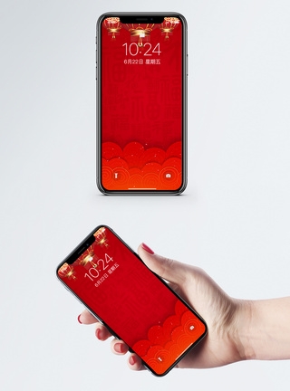 红色喜庆背景手机壁纸图片