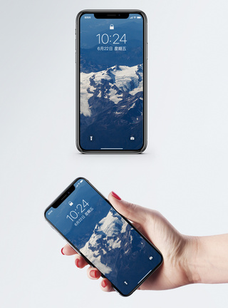 俯拍雪山手机壁纸手机锁屏高清图片素材