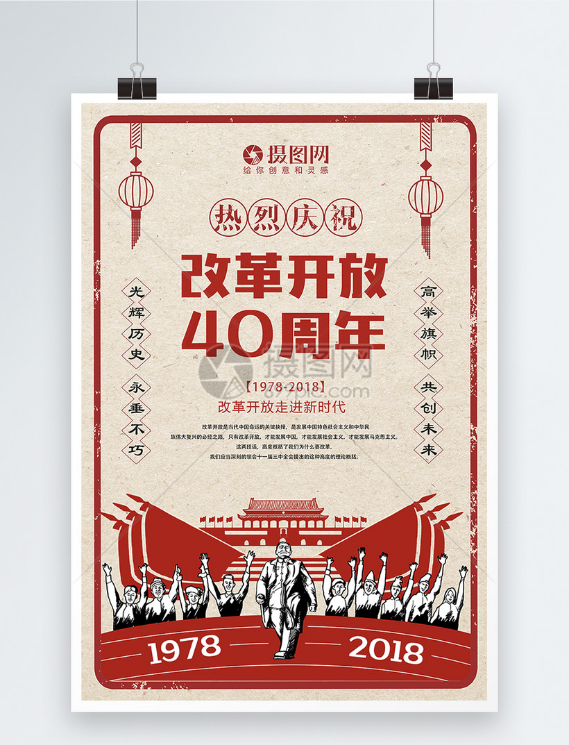 改革开放40周年海报