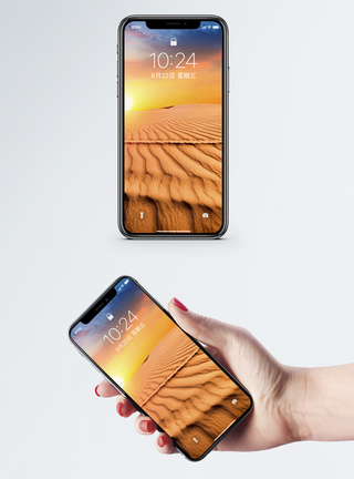 沙漠落日手机壁纸图片