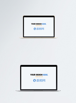 苹果笔记本倾斜笔记本电脑办公电子设备样机模板