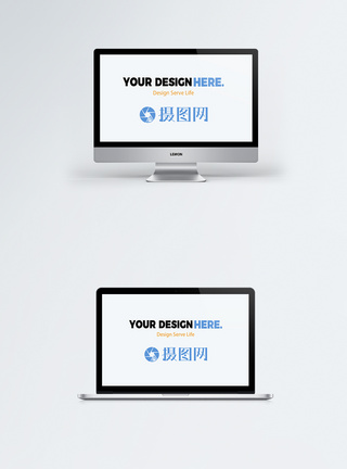 苹果笔记本倾斜电脑电子设备样机模板