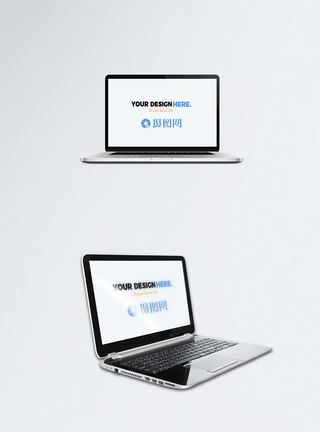 苹果笔记本倾斜笔记本电脑电子设备样机模板