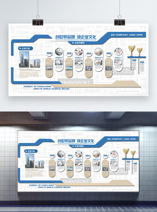 品牌文化创世界品牌 领企业文化展板模板