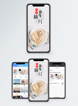 养生藕片手机海报配图图片