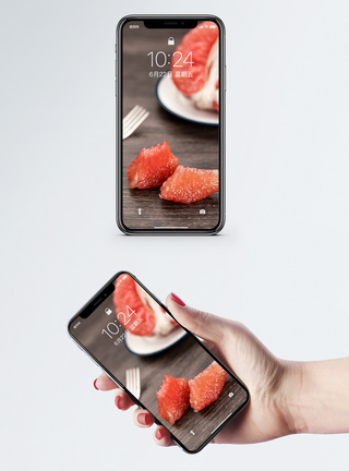 可口新鲜红柚手机壁纸模板