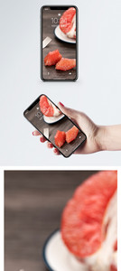 新鲜红柚手机壁纸图片