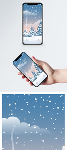 下雪圣诞树手机壁纸图片