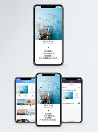 蒲公英十一月手机海报配图模板