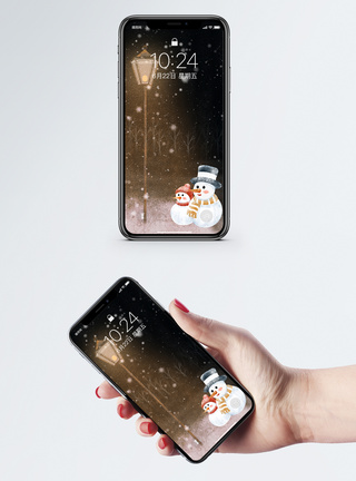 冬日雪人手机壁纸图片