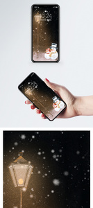 冬日雪人手机壁纸图片