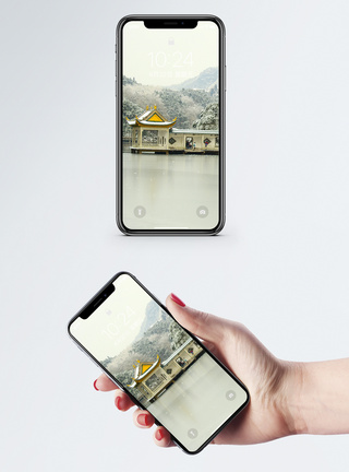 庐山如琴湖手机壁纸摄影高清图片素材