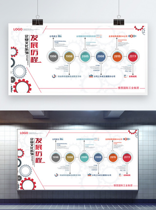 企业发展历程文化墙展板图片