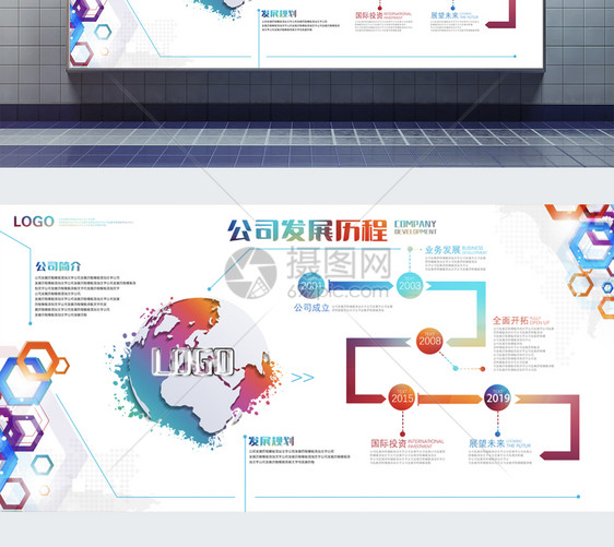 企业公司发展历程展板图片