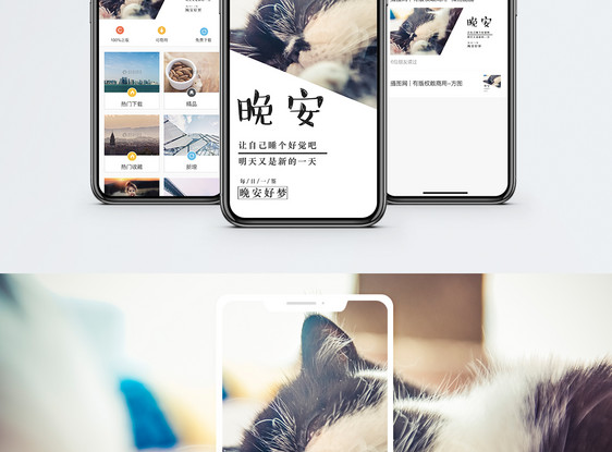 晚安手机海报配图图片