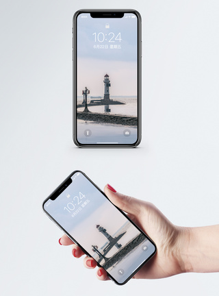 吴淞口航标灯手机壁纸模板
