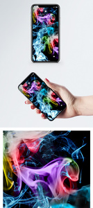 彩色烟雾手机壁纸图片