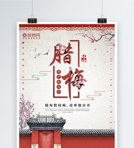 中国风腊梅海报图片