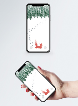 冬天树林手机壁纸图片