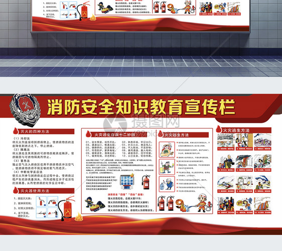 消防安全教育知识宣传展板图片