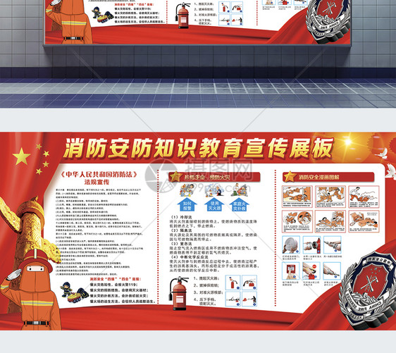 消防安全知识宣传展板图片