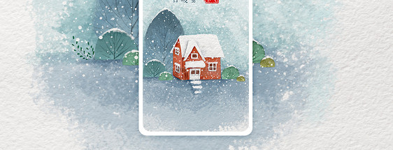 大雪节气手机海报配图图片