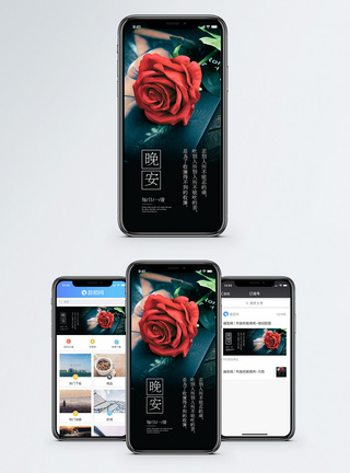 玫瑰晚安日签手机海报配图模板