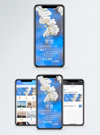 雪白赏雪手机海报配图模板