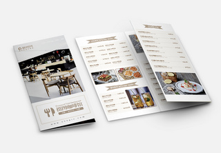 简洁清新西餐咖啡厅菜单宣传单三折页册子高清图片素材