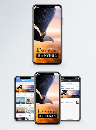 雄鹰拼搏手机海报配图模板