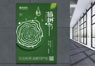 绿色小清新创意植树节海报图片