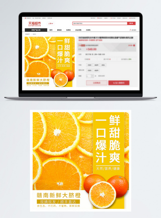 赣南脐橙赣南新鲜大脐橙水果促销淘宝主图模板