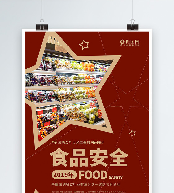 全国两会民生热点食品安全海报图片