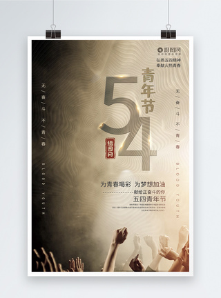 5.4青年节大气五四青年宣传海报模板模板