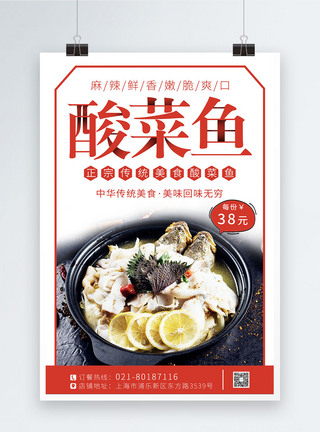 酸菜鱼促销海报模板