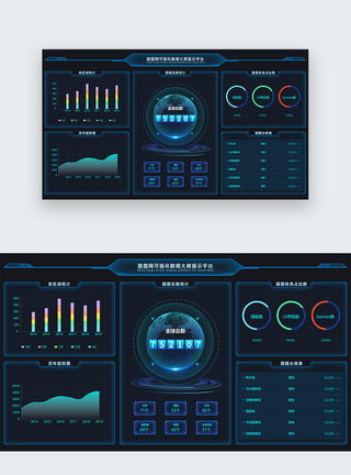 UI设计大数据可视化平台web界面图片