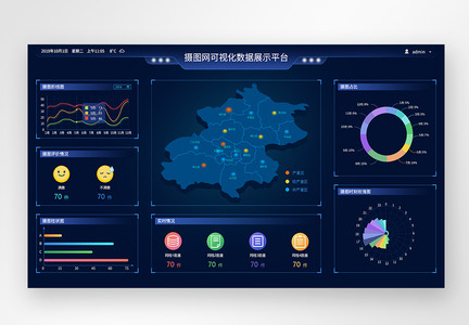 UI设计可视化数据展示平台web界面图片