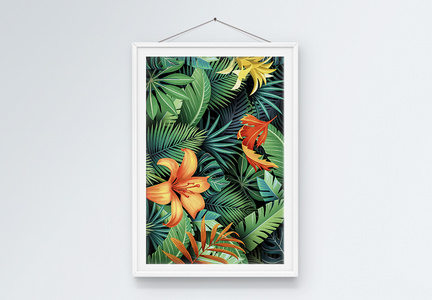 家装植物花朵挂画模板图片