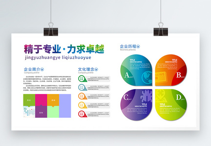 简约企业文化墙形象墙展板图片