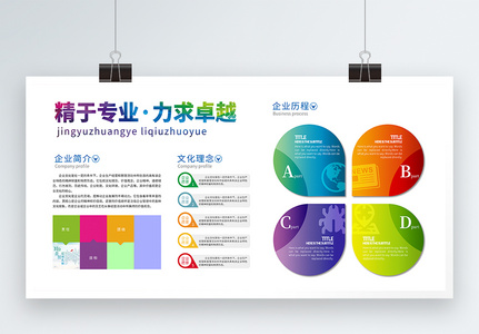 简约企业文化墙形象墙展板高清图片