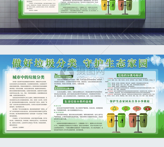 做还垃圾分类守护生态家园展板图片