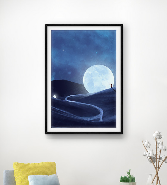 月亮山装饰画图片