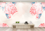 中国风牡丹花开富贵背景墙图片