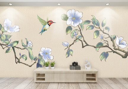 中国古典风花朵背景墙图片
