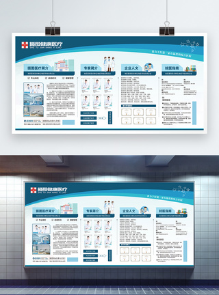 医院形象医院体检中心医疗单位展板模板