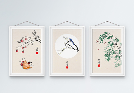 新中式古风装饰画高清图片