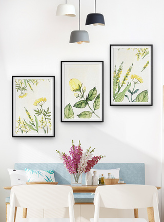 清新花卉植物装饰画图片